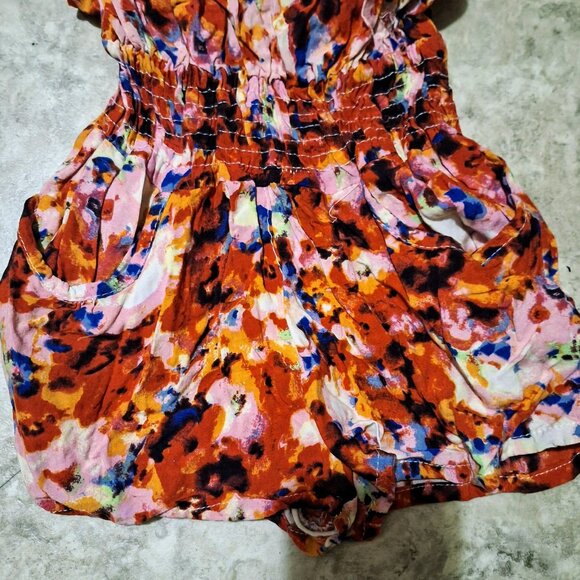 Wet Seal Y2K Strapless Small Romper Shorts Front and Back Pockets Floral Summer - Picture 6 of 7